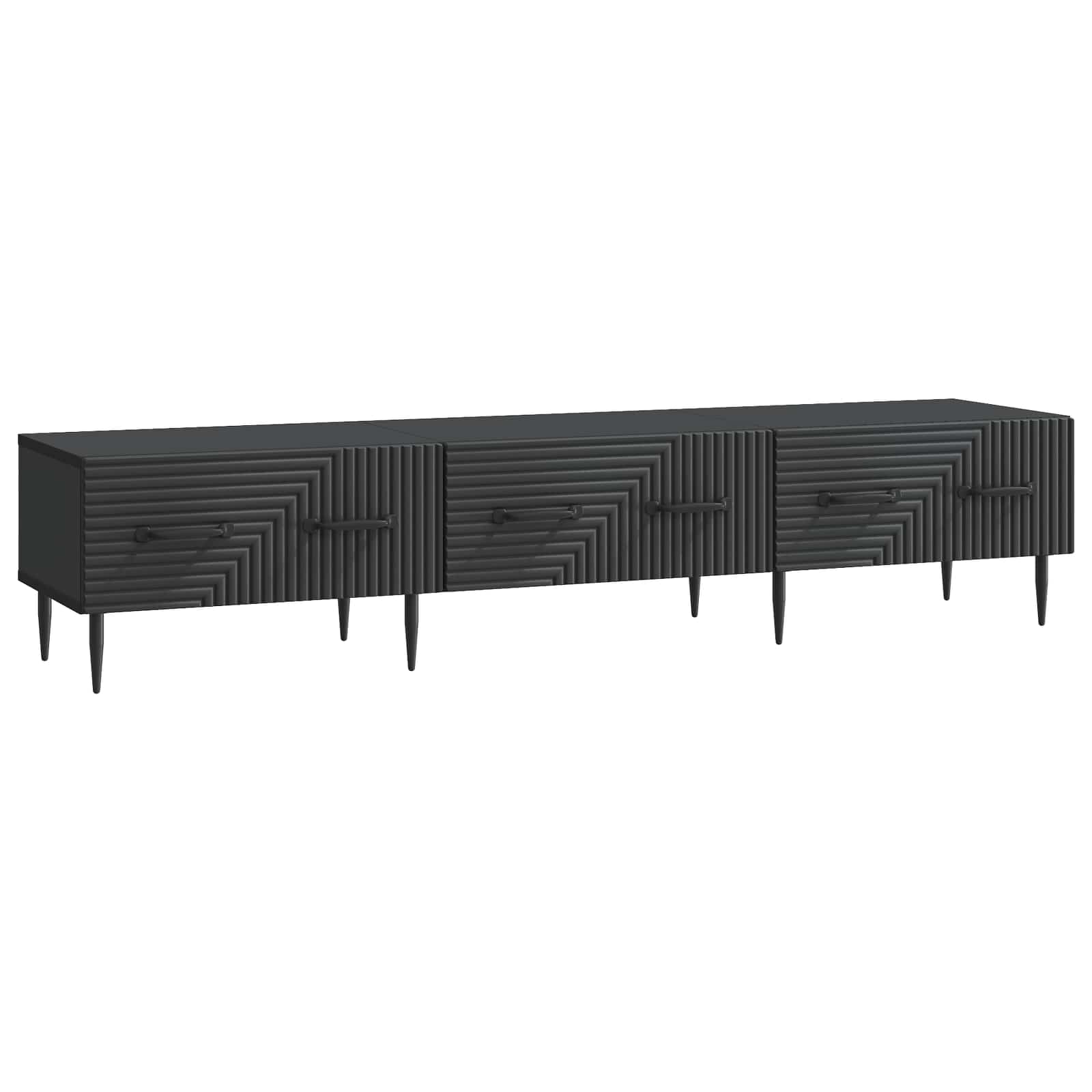 Mobile TV Nero 147 x 34,5 x 30 cm Legno ingegnerizzato | homemem39