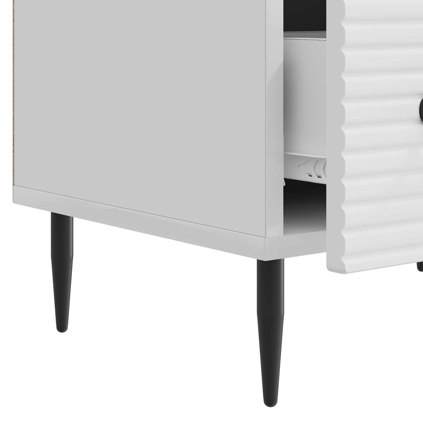 Mobile TV Bianco Lucido 147 x 34,5 x 30 cm Legno ingegnerizzato | homemem39