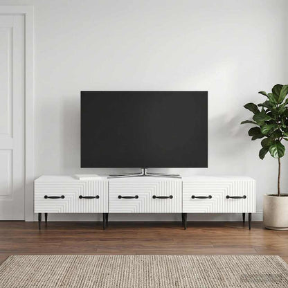 Mobile TV Bianco Lucido 147 x 34,5 x 30 cm Legno ingegnerizzato