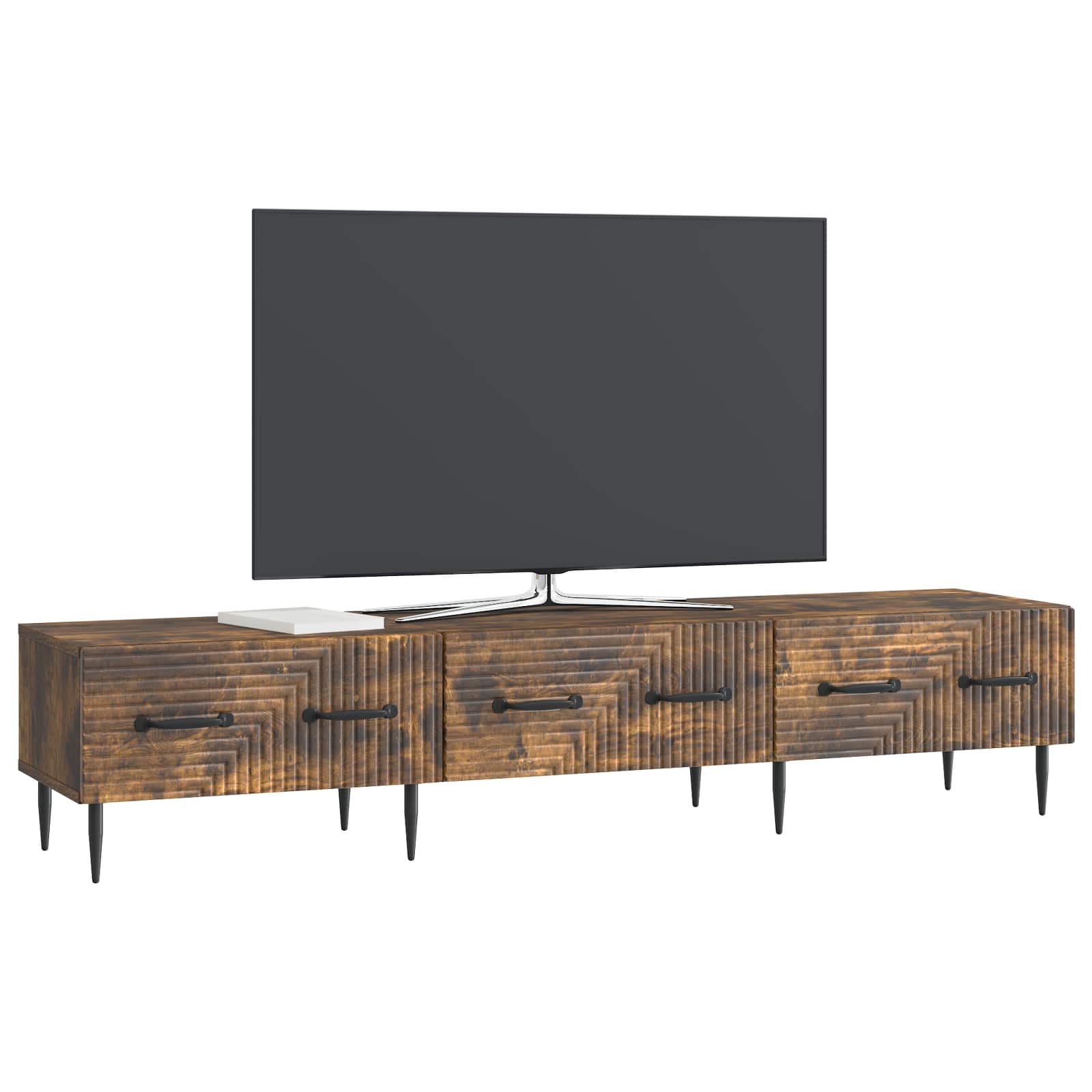 Mobile TV Rovere Fumo 147 x 34,5 x 30 cm Legno ingegnerizzato | homemem39