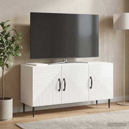 Mobile TV Bianco Lucido 99 x 34,5 x 50 cm Legno ingegnerizzato