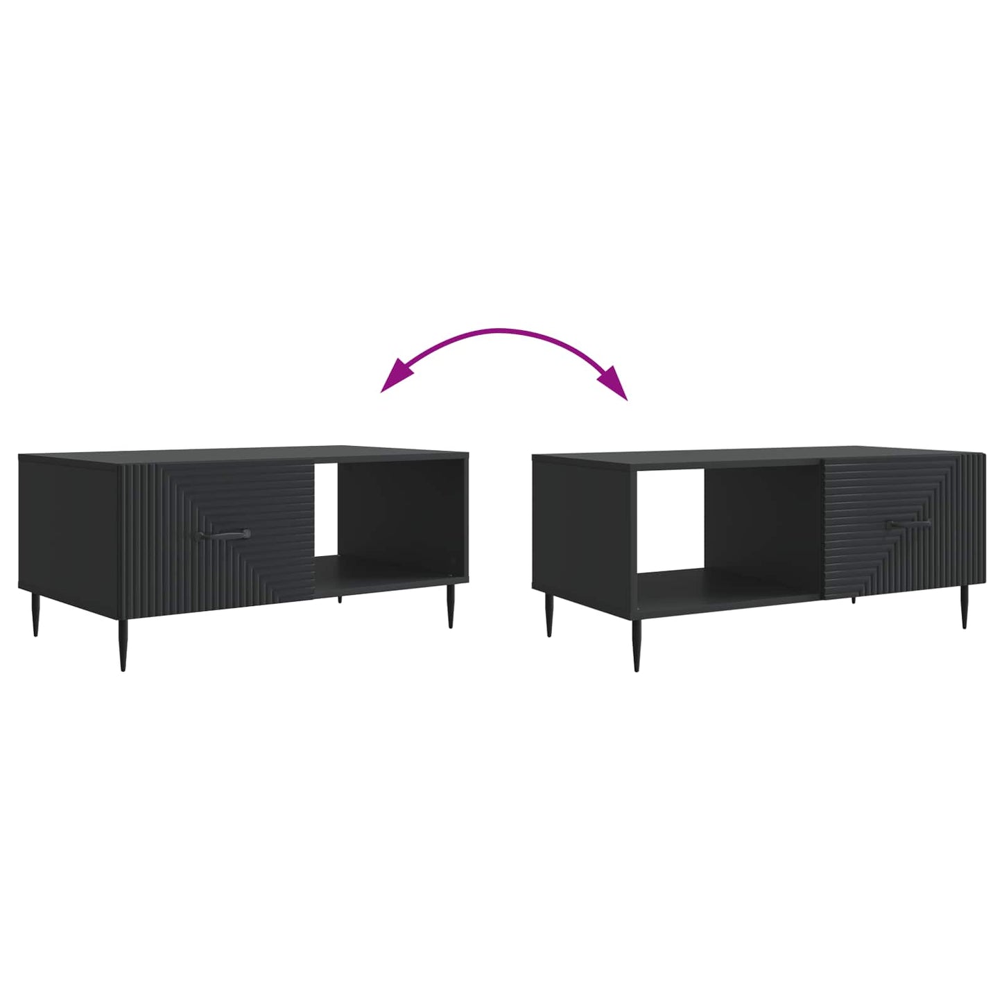 Tavolino da salotto Nero 90 x 50 x 40 cm Legno ingegnerizzato | homemem39