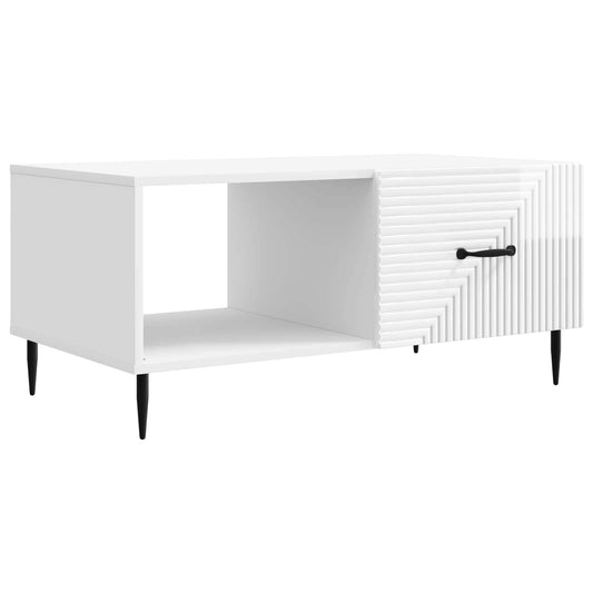 Tavolino da salotto Bianco Lucido 90 x 50 x 40 cm