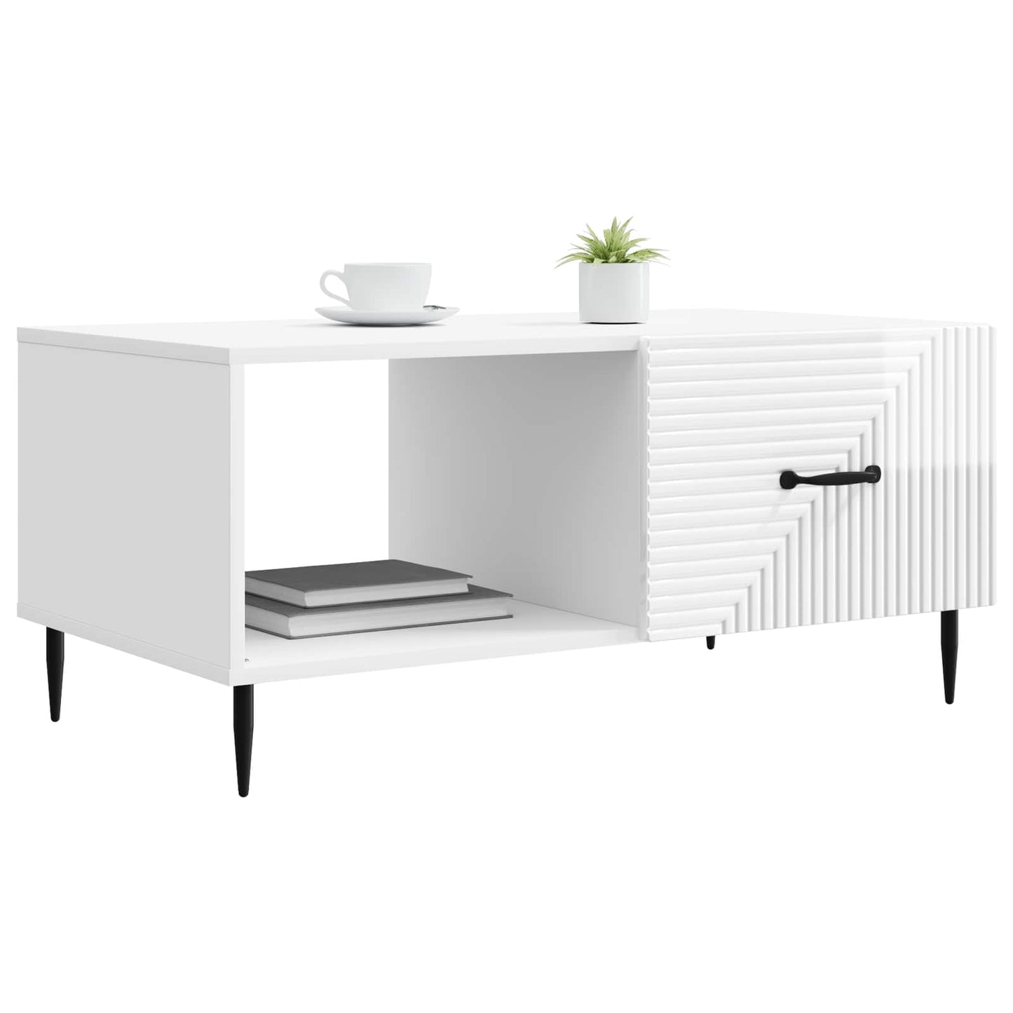 Tavolino da salotto Bianco Lucido 90 x 50 x 40 cm | homemem39