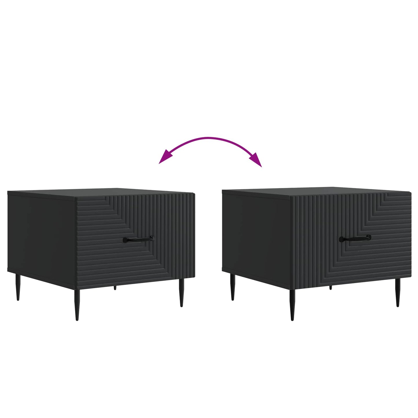 Tavolino da salotto Nero 49 x 50 x 40 cm Legno ingegnerizzato | homemem39