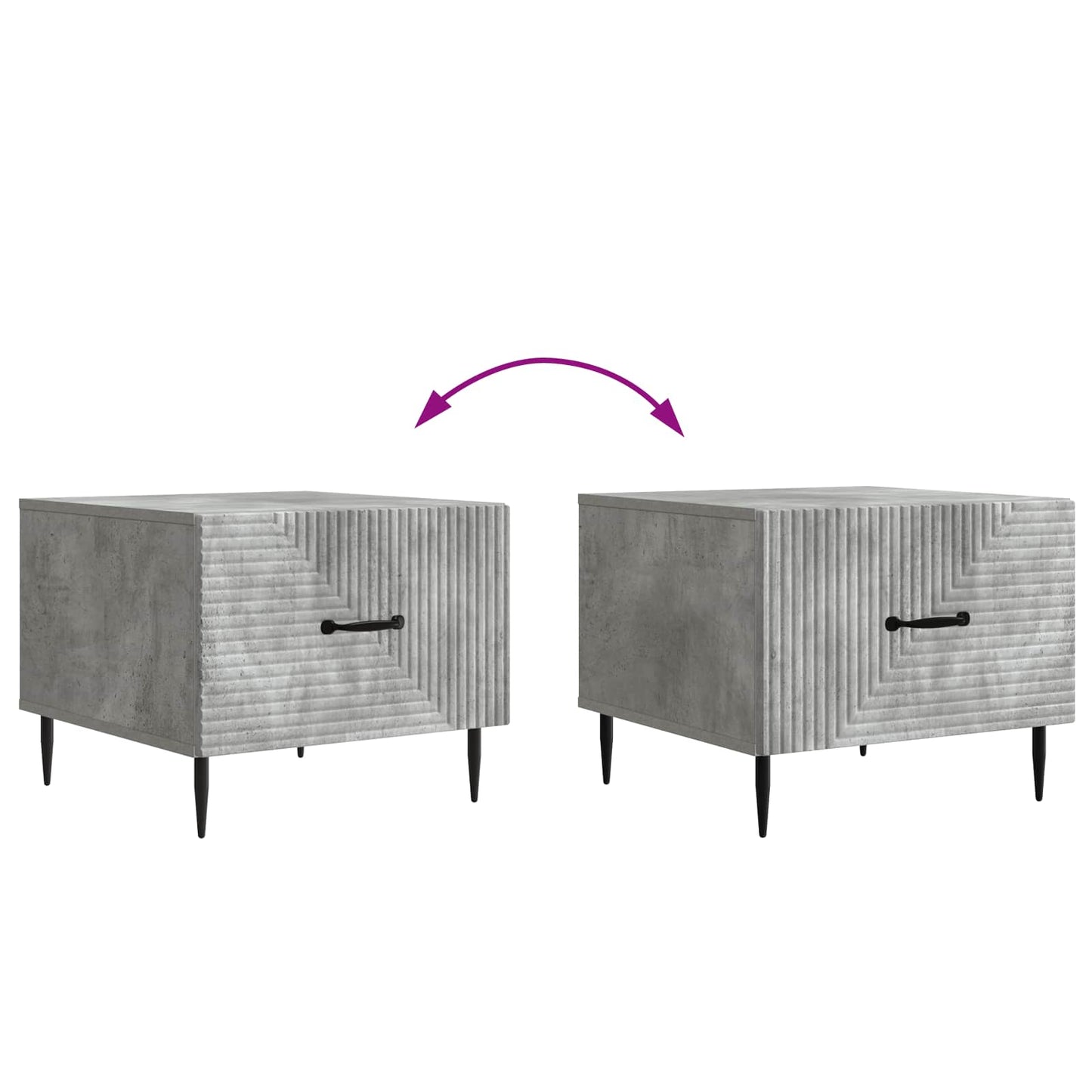 Tavolino da salotto con cassetto Grigio Cemento 49 x 50 x 40 cm | homemem39