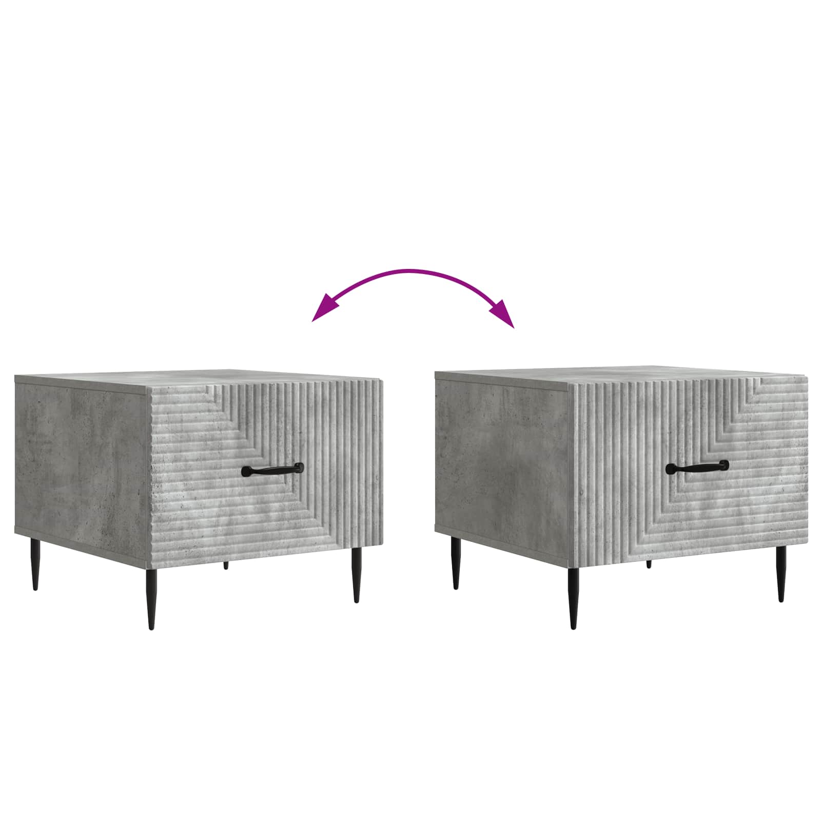 Tavolino da salotto con cassetto Grigio Cemento 49 x 50 x 40 cm | homemem39