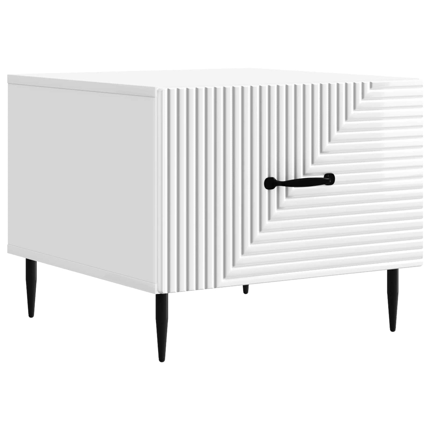 Tavolino da salotto con cassetto Bianco Lucido 49 x 50 x 40 cm | homemem39