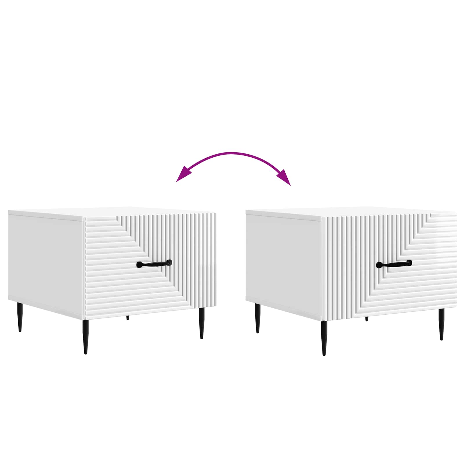Tavolino da salotto con cassetto Bianco Lucido 49 x 50 x 40 cm | homemem39