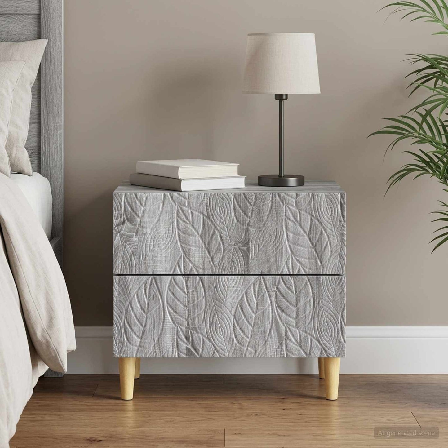 Comodino Sonoma grigio 62 x 34,5 x 48 cm Legno ingegnerizzato | homemem39