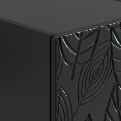 Comodino Nero 43 x 39,5 x 66,5 cm Legno ingegnerizzato | homemem39