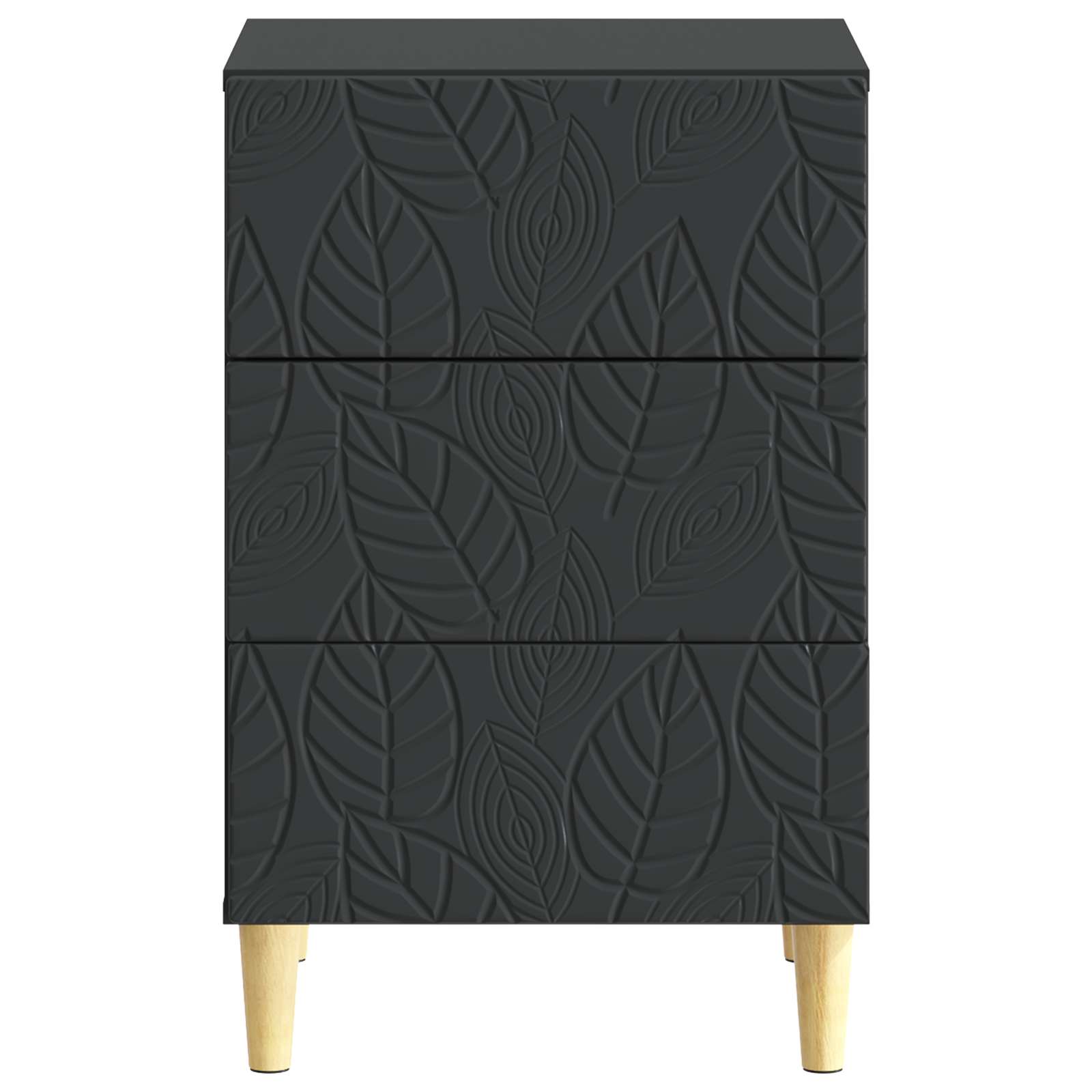 Comodino Nero 43 x 39,5 x 66,5 cm Legno ingegnerizzato | homemem39