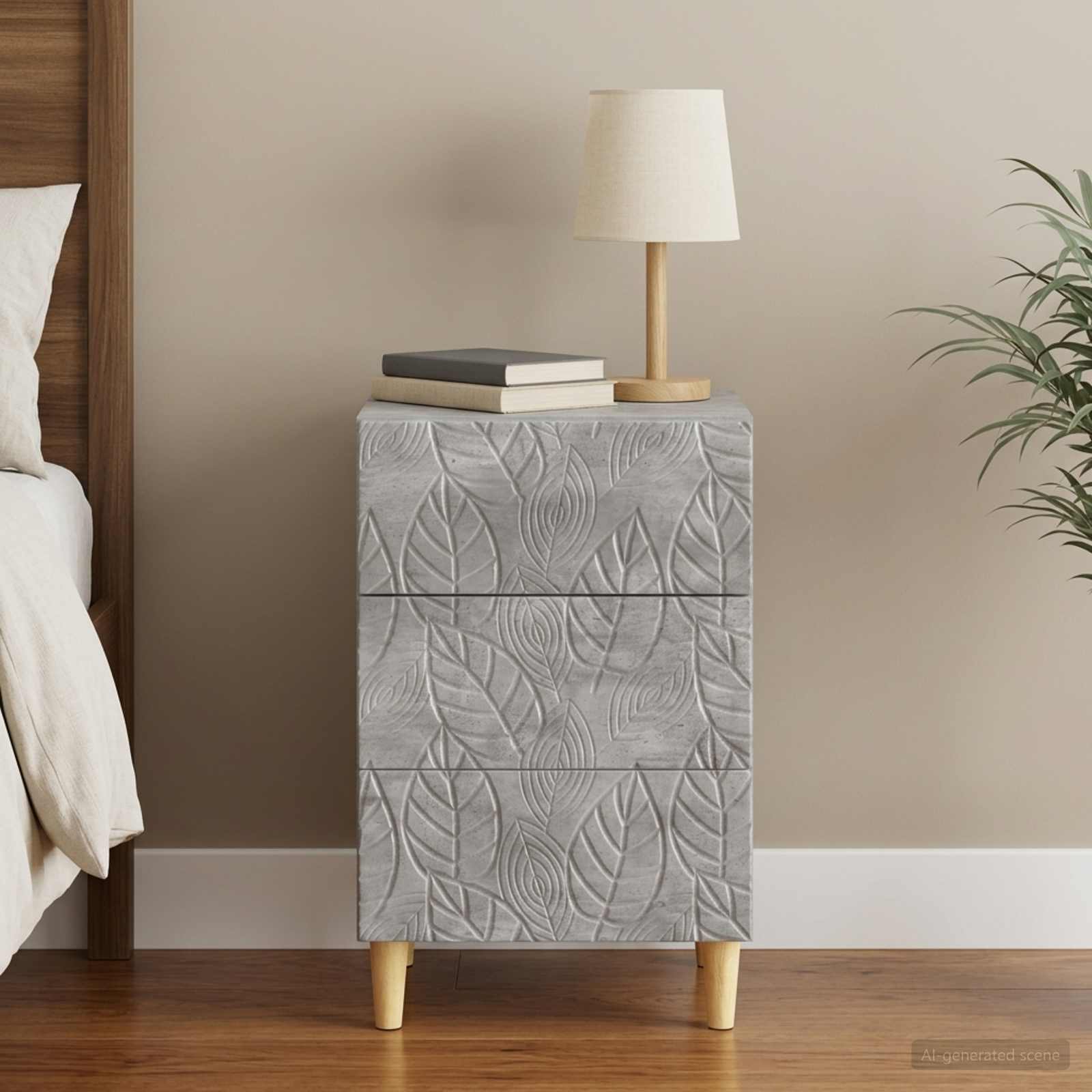 Comodino Grigio Cemento 43 x 39,5 x 66,5 cm | homemem39