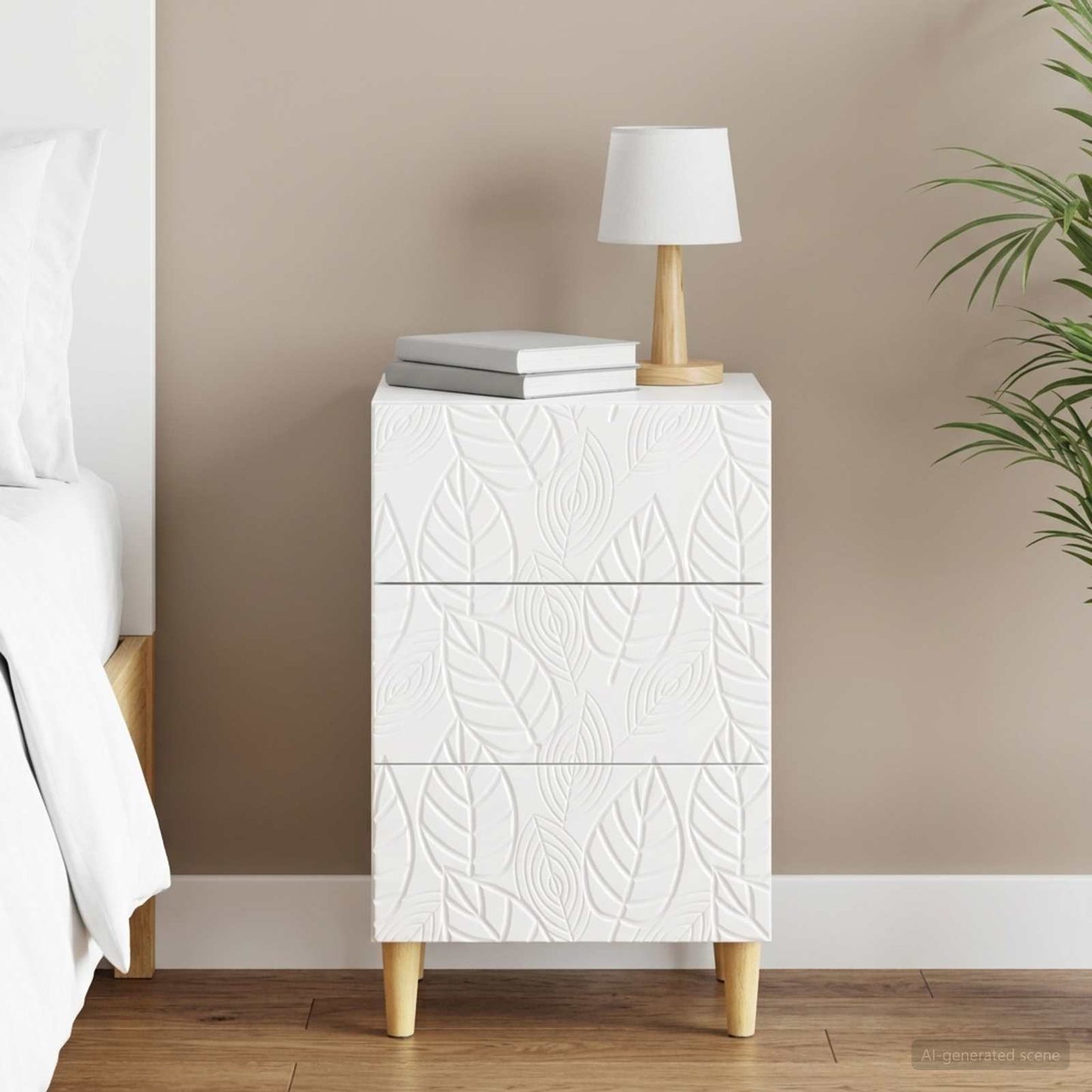 Comodino Bianco Lucido 43 x 39,5 x 66,5 cm Legno ingegnerizzato | homemem39
