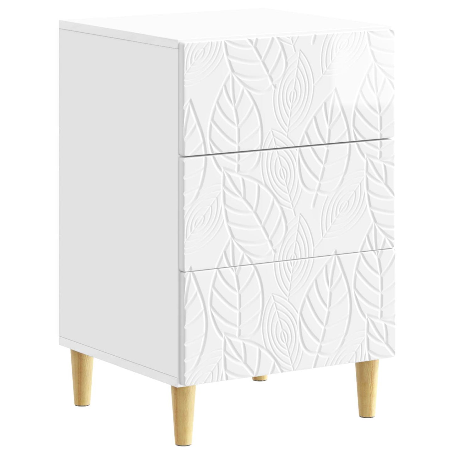 Comodino Bianco Lucido 43 x 39,5 x 66,5 cm Legno ingegnerizzato | homemem39