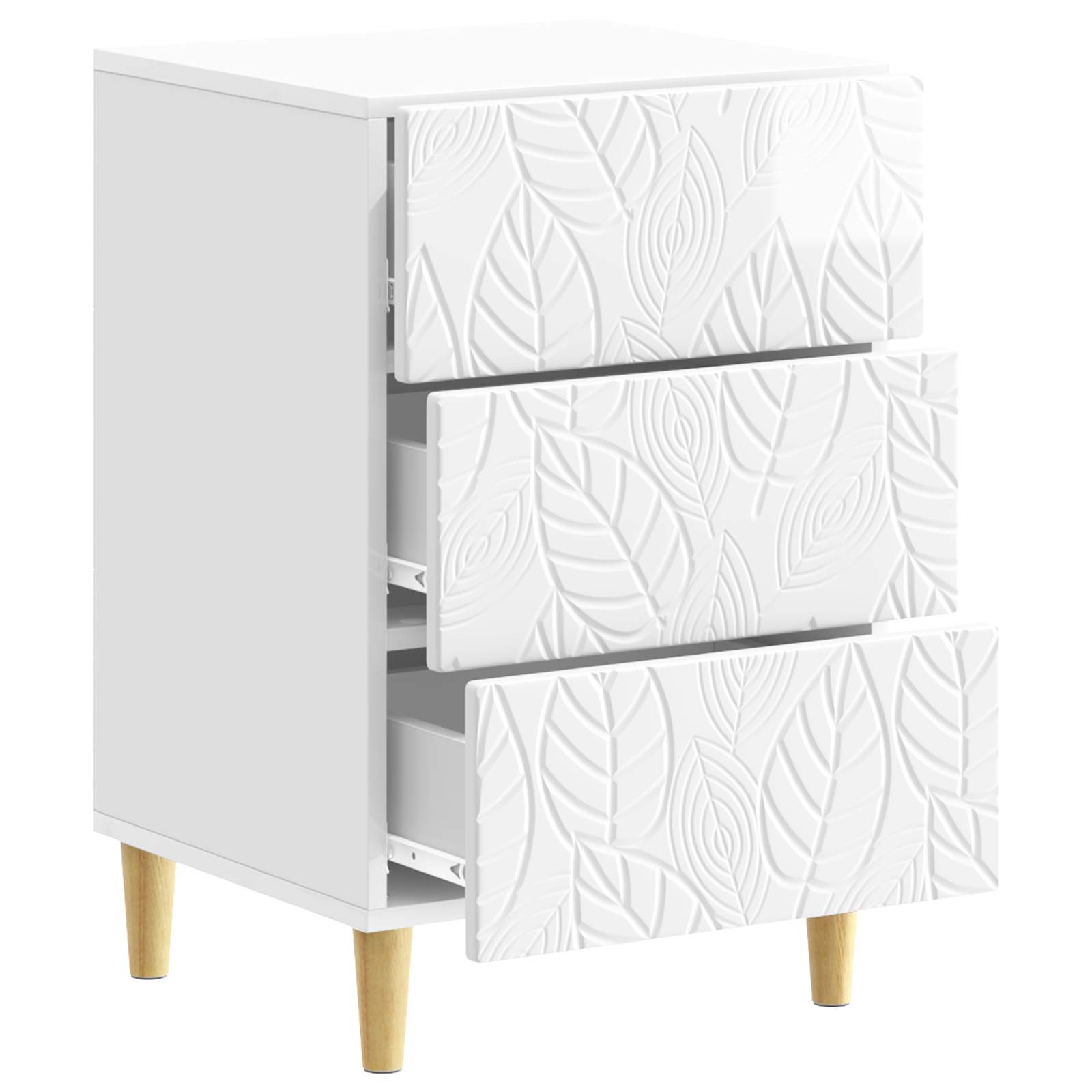 Comodino Bianco Lucido 43 x 39,5 x 66,5 cm Legno ingegnerizzato | homemem39