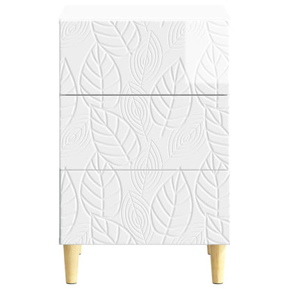 Comodino Bianco Lucido 43 x 39,5 x 66,5 cm Legno ingegnerizzato | homemem39