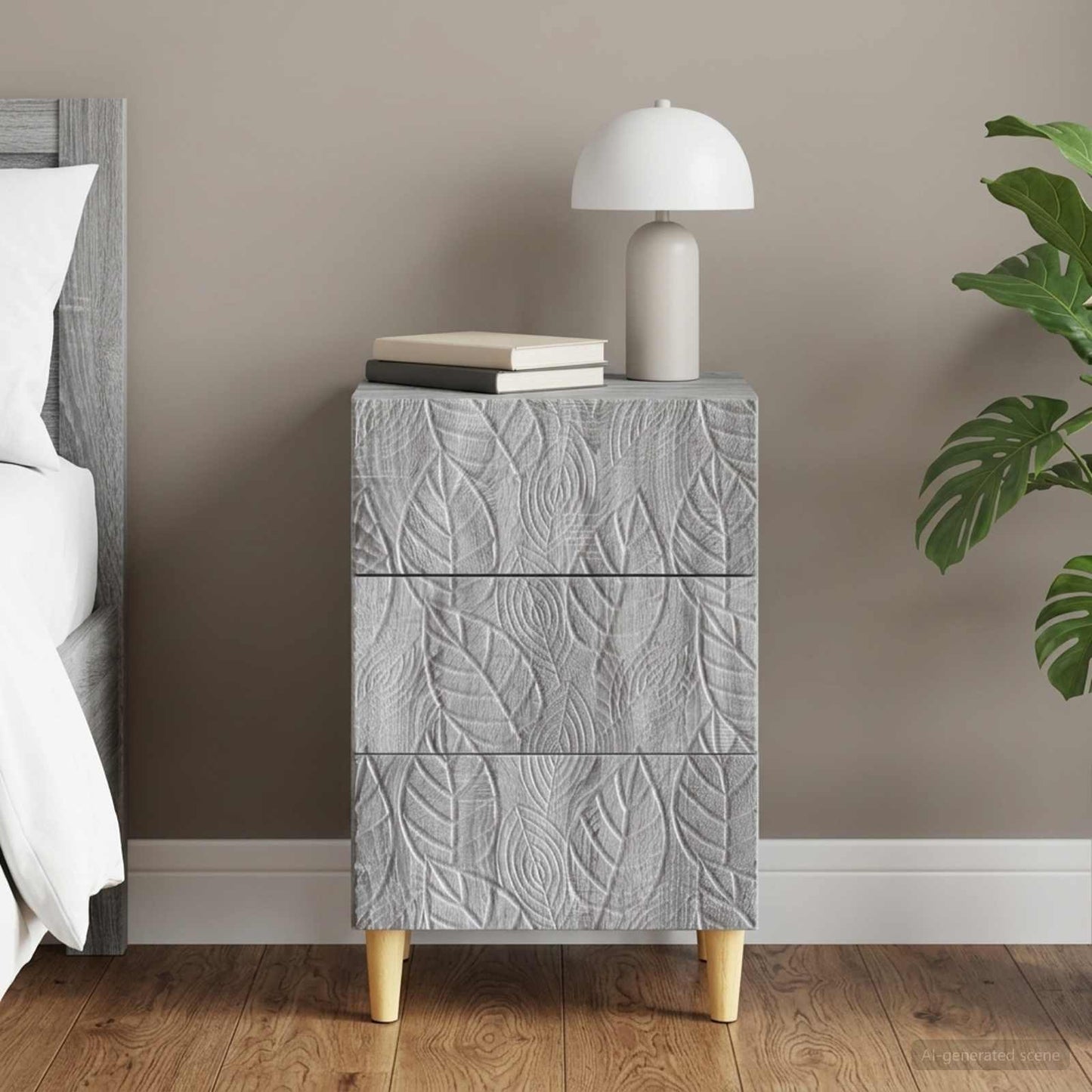 Comodino Sonoma grigio 43 x 39,5 x 66,5 cm Legno ingegnerizzato