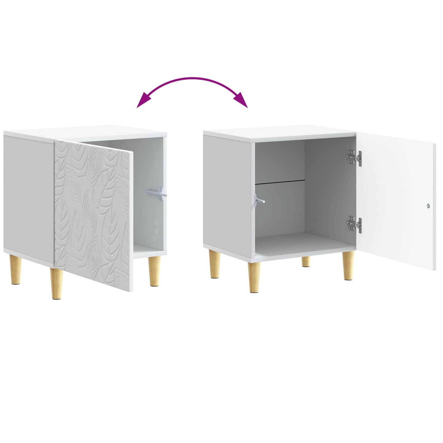 Comodino Bianco 43 x 34,5 x 50 cm Legno ingegnerizzato | homemem39