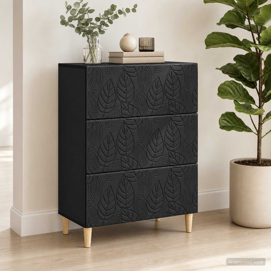 Mobile con Cassetti Nero 66 x 34,5 x 90 cm Legno ingegnerizzato | homemem39