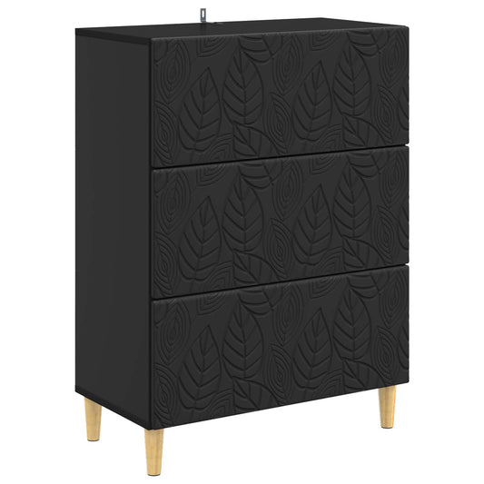 Mobile con Cassetti Nero 66 x 34,5 x 90 cm Legno ingegnerizzato