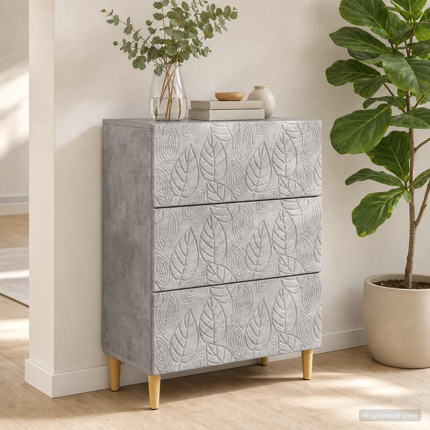 Mobile con Cassetti Grigio Cemento 66 x 34,5 x 90 cm
