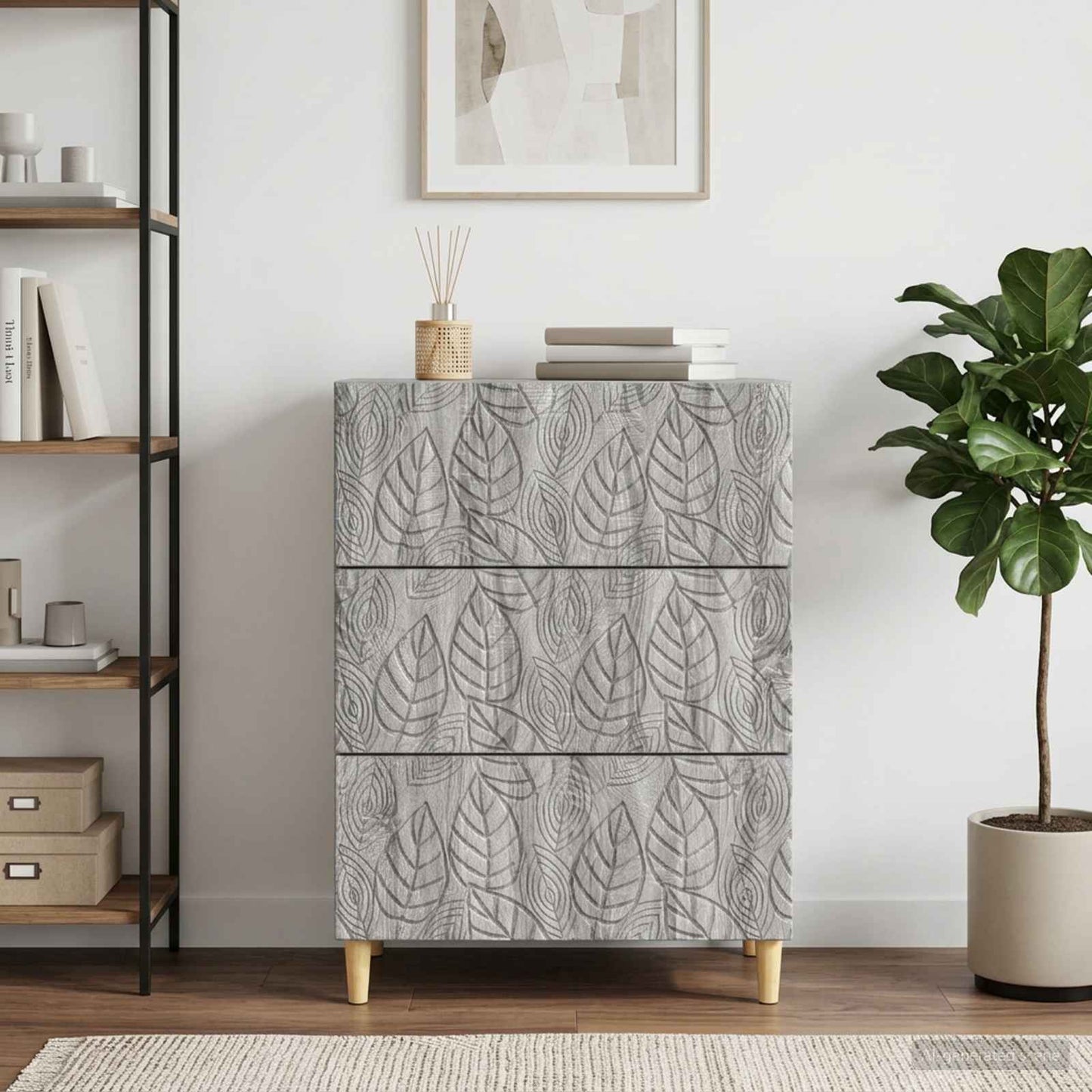 Mobile con Cassetti Sonoma grigio 66 x 34,5 x 90 cm