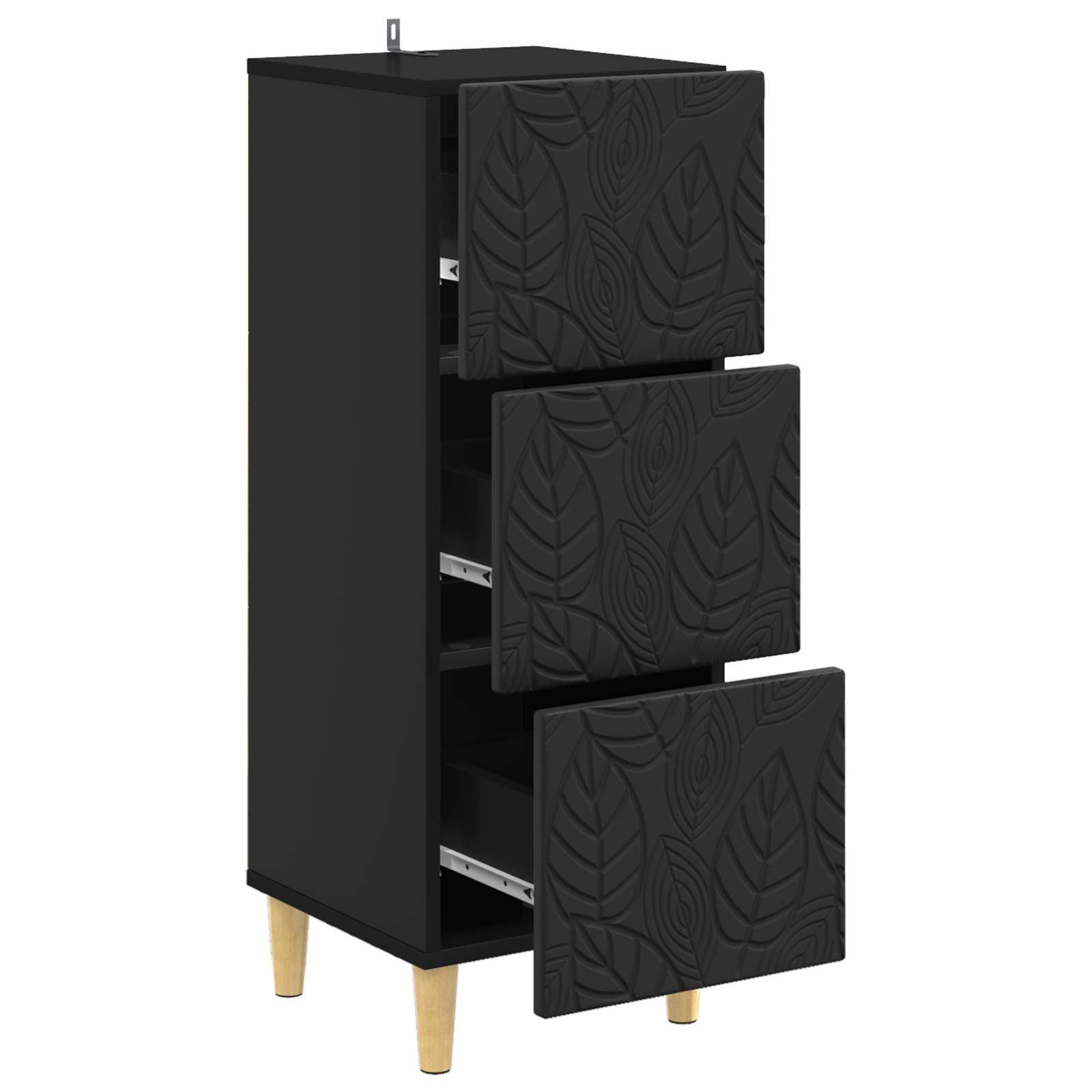 Mobile con Cassetti Nero 33 x 34,5 x 90 cm Legno ingegnerizzato | homemem39