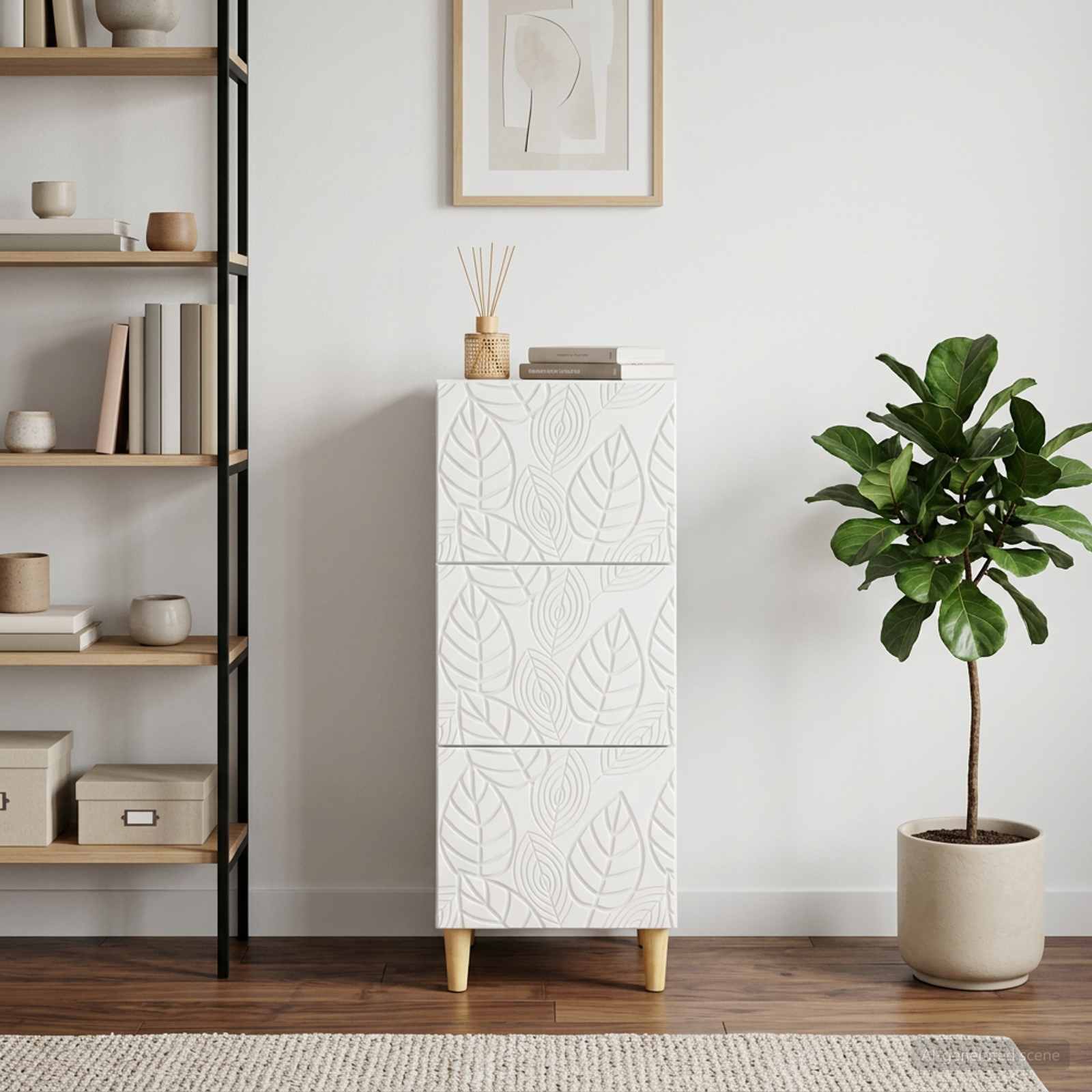 Mobile con Cassetti Bianco Lucido 33 x 34,5 x 90 cm | homemem39