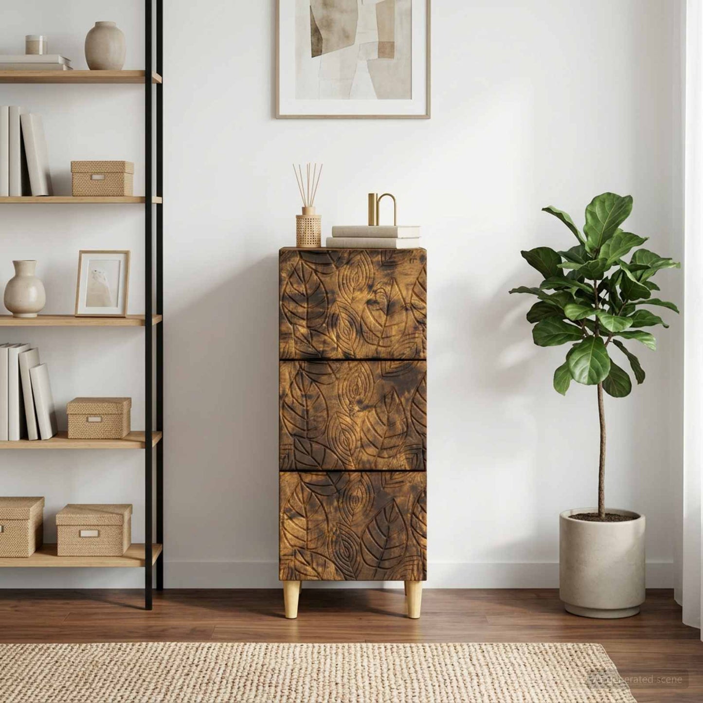 Mobile con Cassetti Rovere Fumo 33 x 34,5 x 90 cm