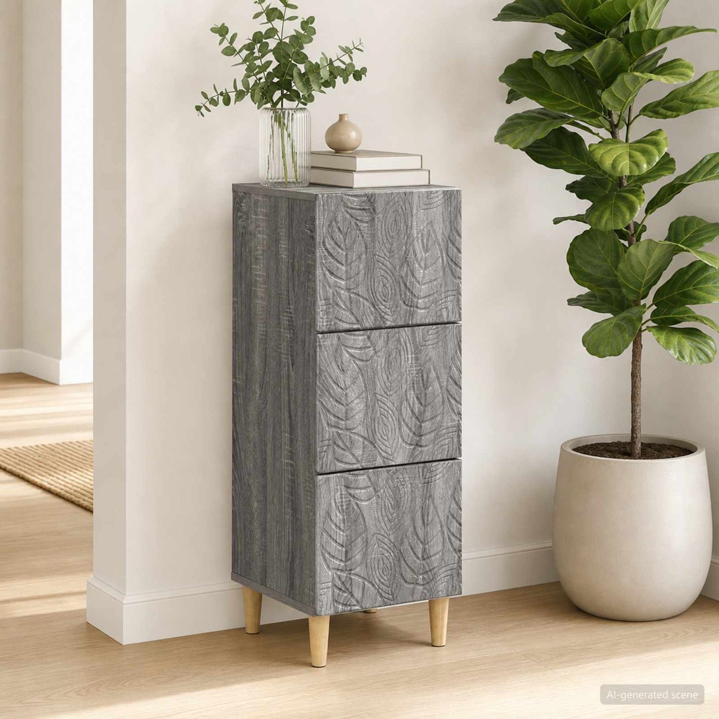 Mobile con Cassetti Sonoma grigio 33 x 34,5 x 90 cm