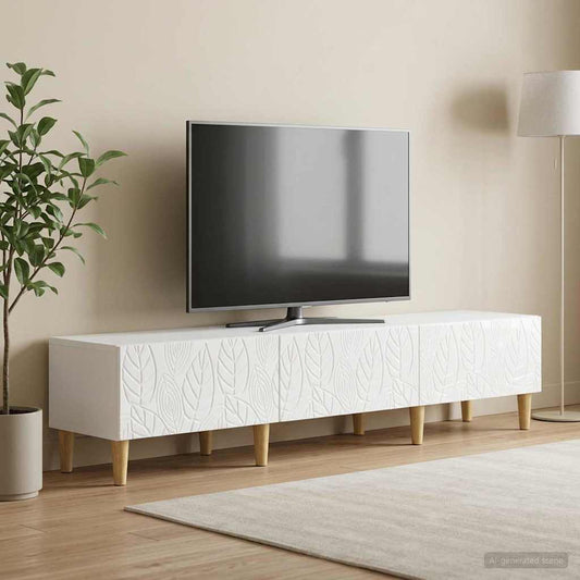 Mobile TV 147 x 34,5 x 30 cm Bianco Lucido Legno ingegnerizzato