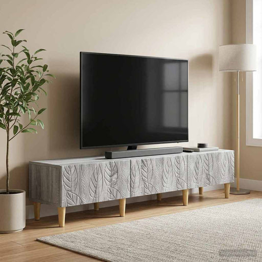 Mobile TV 147 x 34,5 x 30 cm Sonoma grigio Legno ingegnerizzato | homemem39