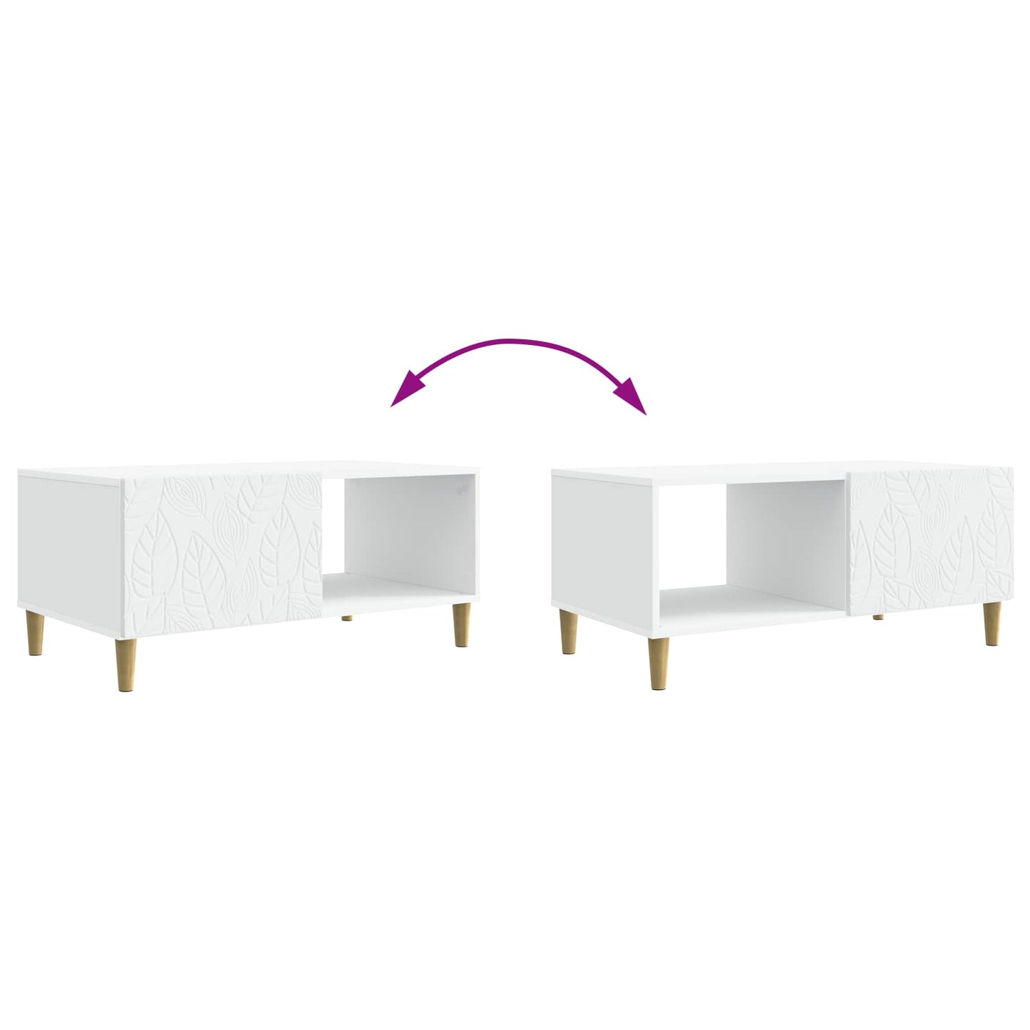 Tavolino da salotto Bianco 90 x 50 x 40 cm Legno ingegnerizzato | homemem39