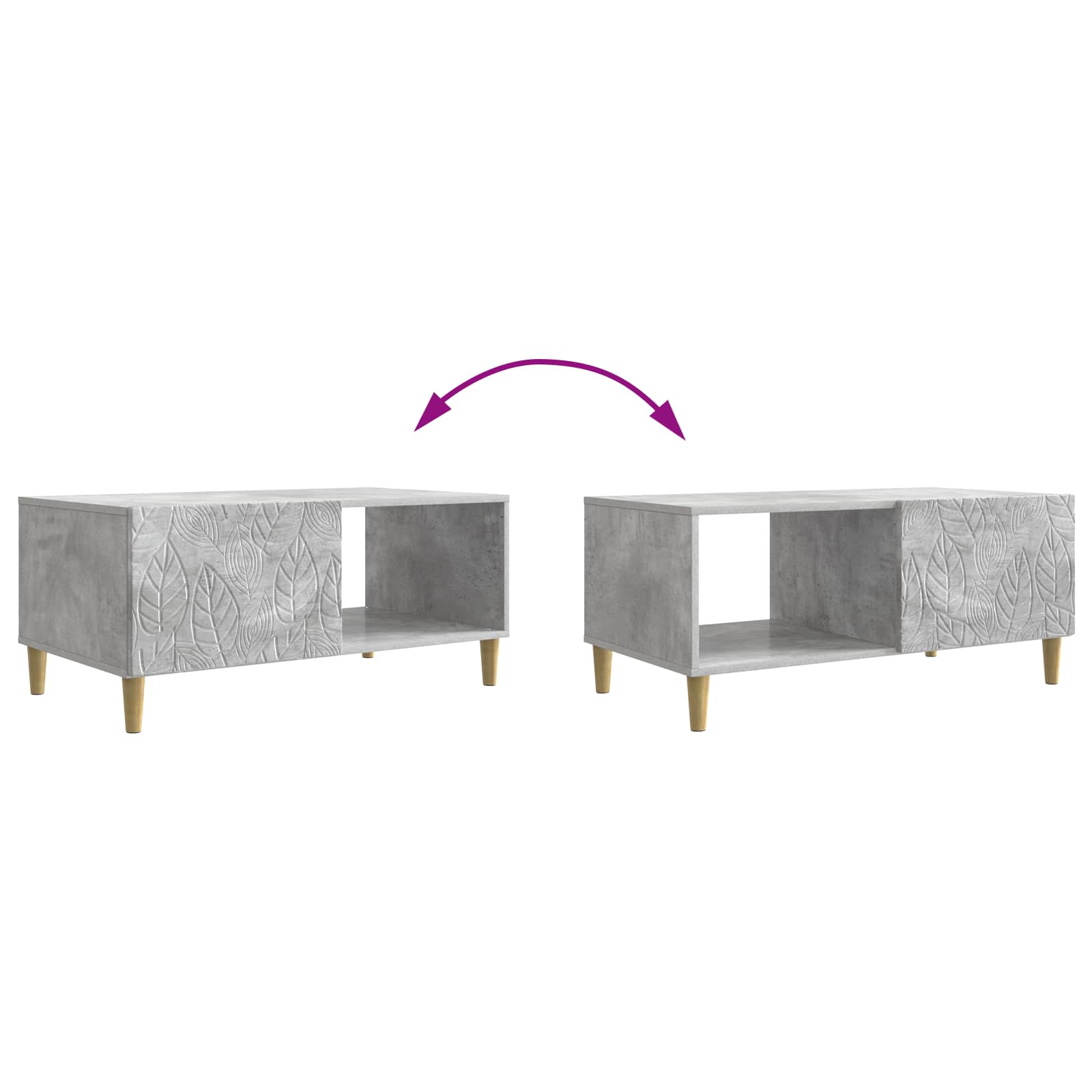 Tavolino da salotto Grigio Cemento 90 x 50 x 40 cm | homemem39