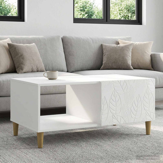 Tavolino da salotto Bianco Lucido 90 x 50 x 40 cm