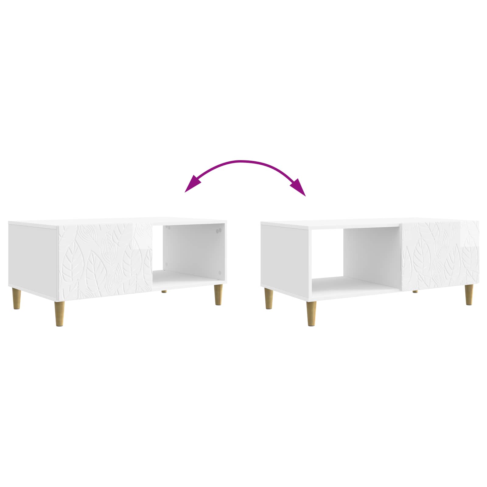 Tavolino da salotto Bianco Lucido 90 x 50 x 40 cm | homemem39