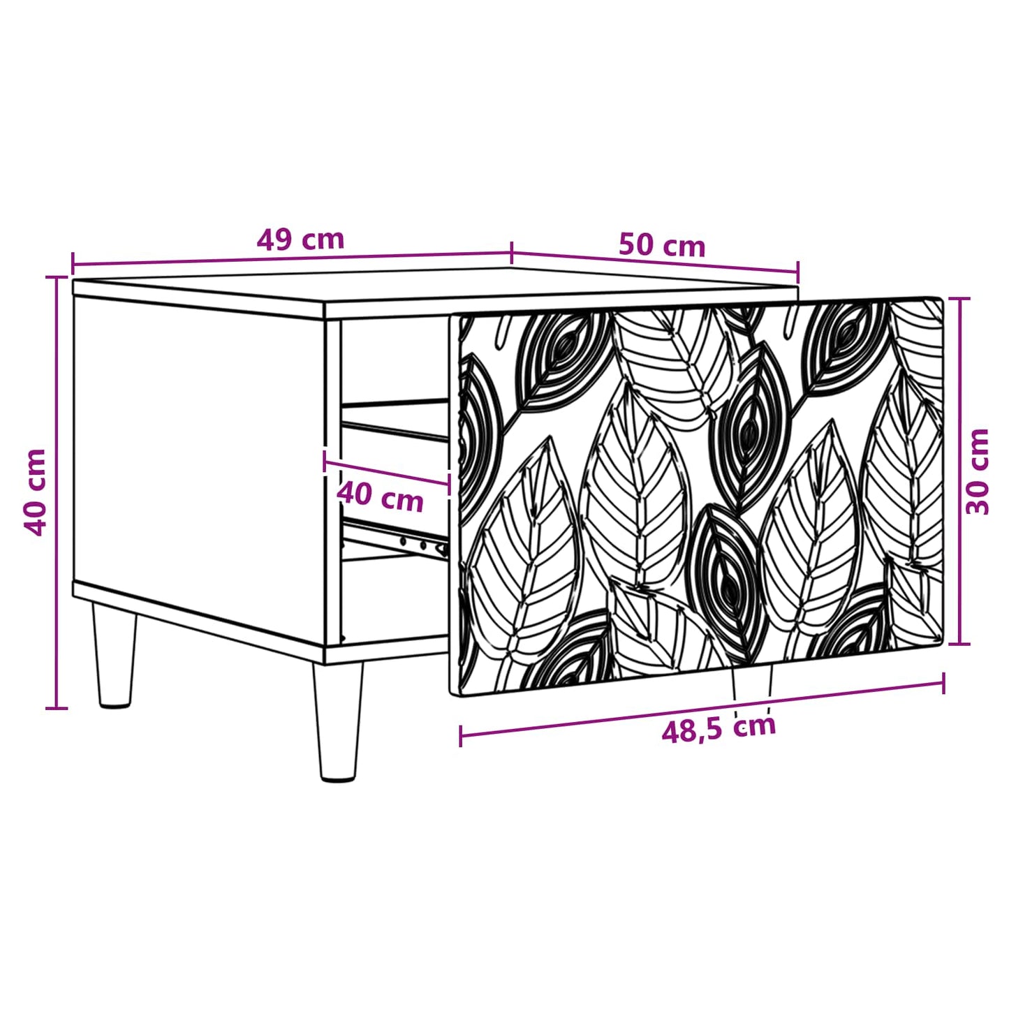 Tavolino da salotto Grigio Cemento 50 x 49 x 40 cm | homemem39