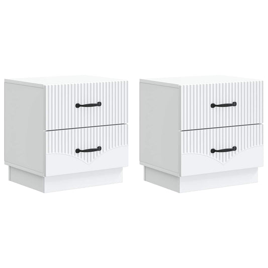 Armadio da Notte con cassetto 2 pcs Bianco 43 x 34,5 x 44,5 cm | homemem39