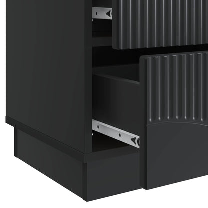 Armadio da Notte con cassetto 2 pcs Nero 43 x 34,5 x 44,5 cm | homemem39