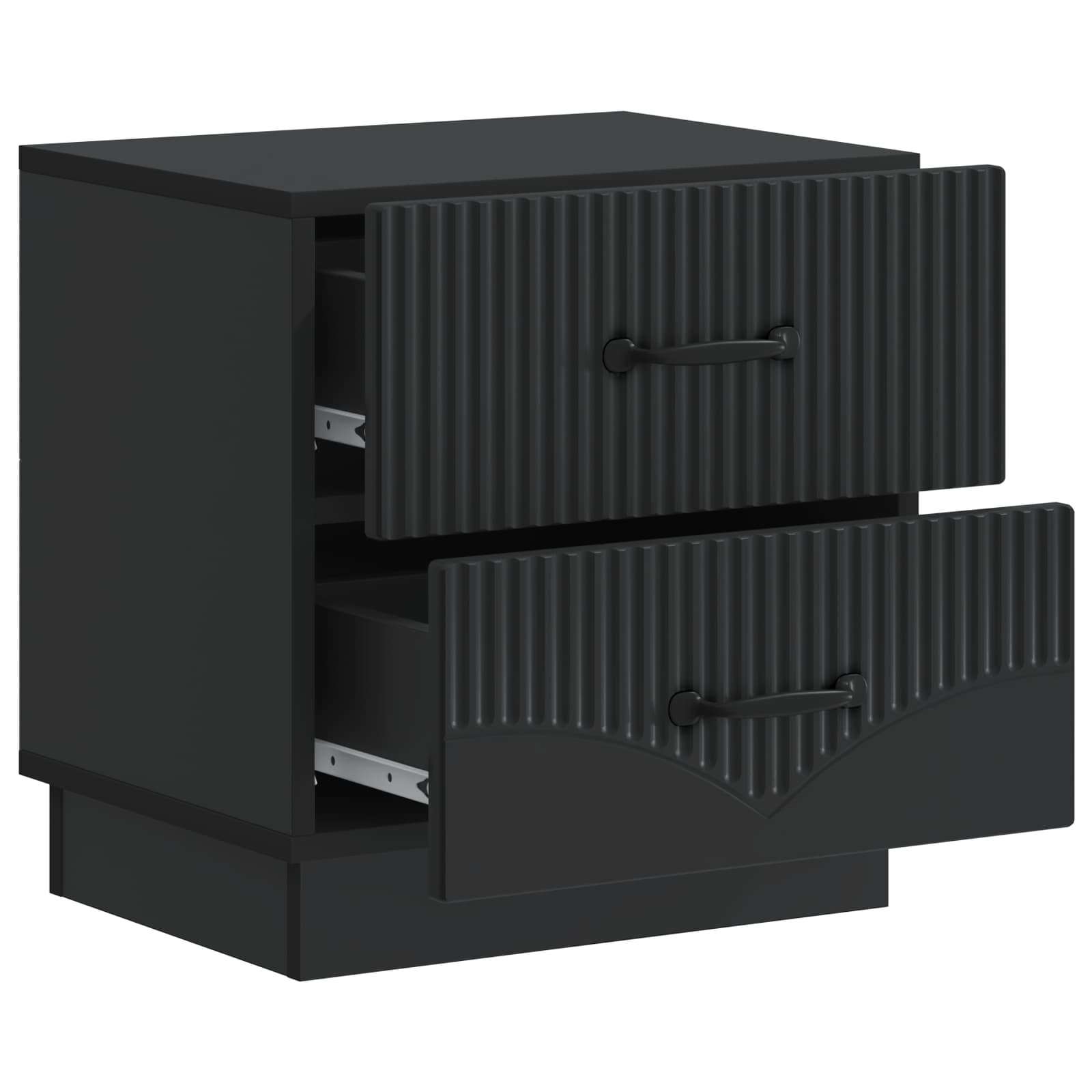 Armadio da Notte con cassetto 2 pcs Nero 43 x 34,5 x 44,5 cm | homemem39