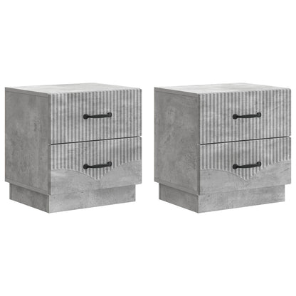 Armadio da Notte 2 pcs Grigio Cemento 43 x 34,5 x 44,5 cm | homemem39
