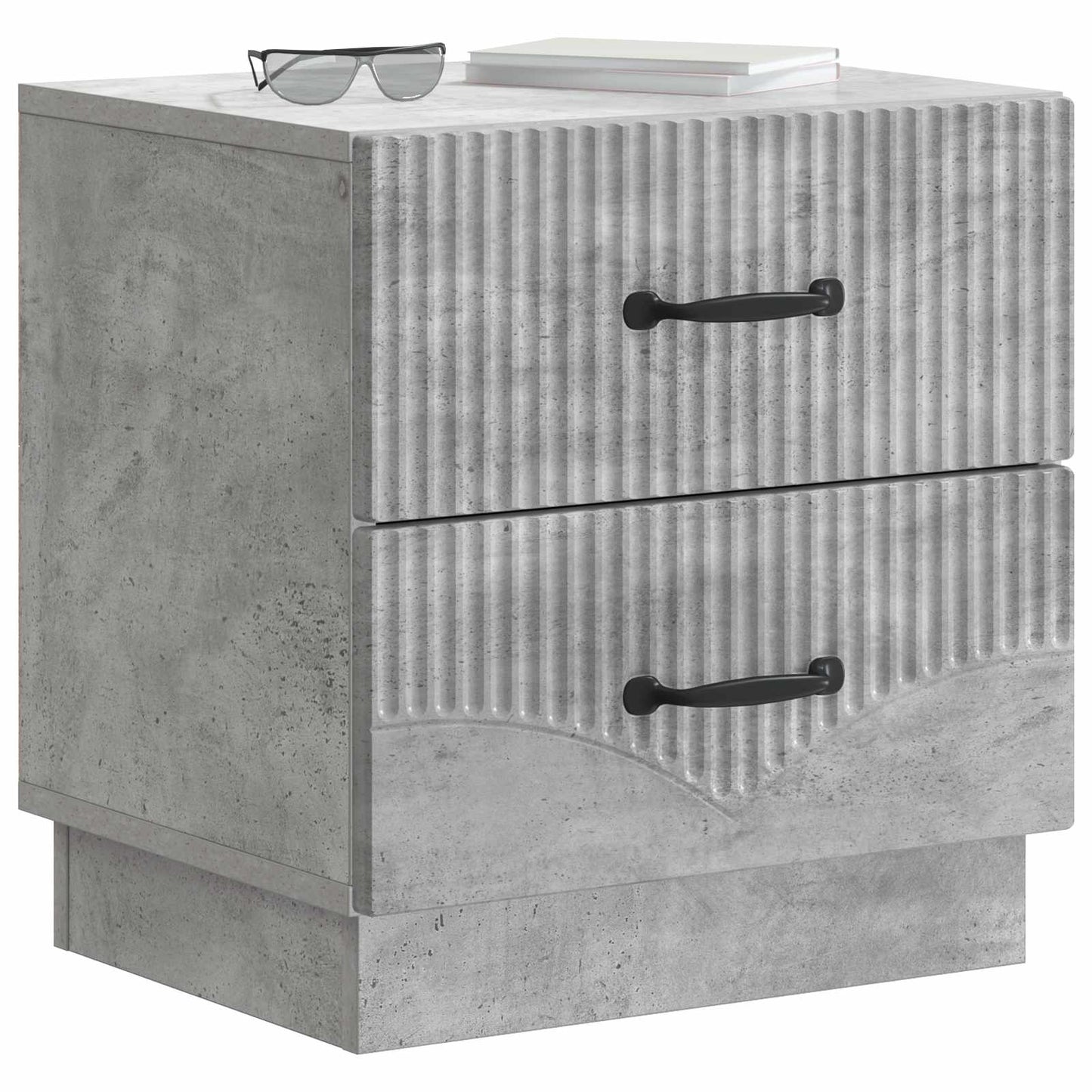 Armadio da Notte 2 pcs Grigio Cemento 43 x 34,5 x 44,5 cm | homemem39