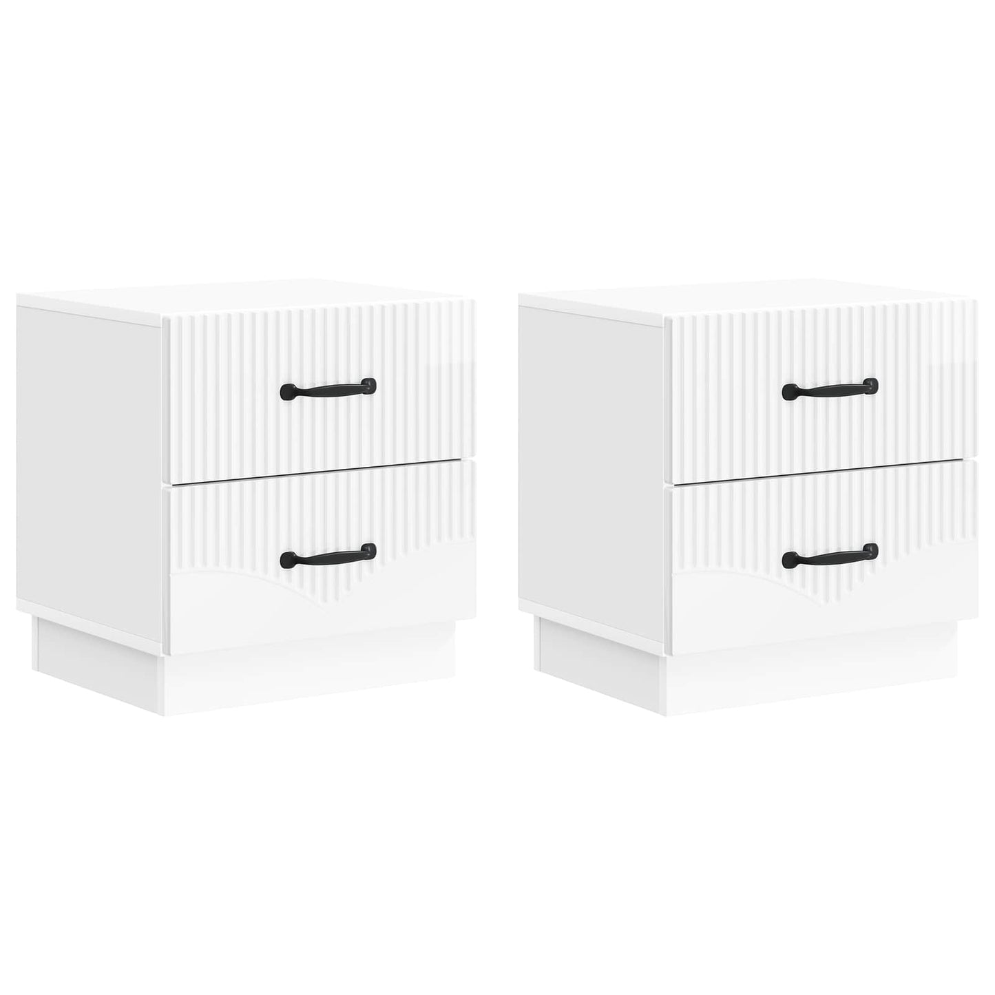 Armadio da Notte 2 pcs Bianco Lucido 43 x 34,5 x 44,5 cm | homemem39