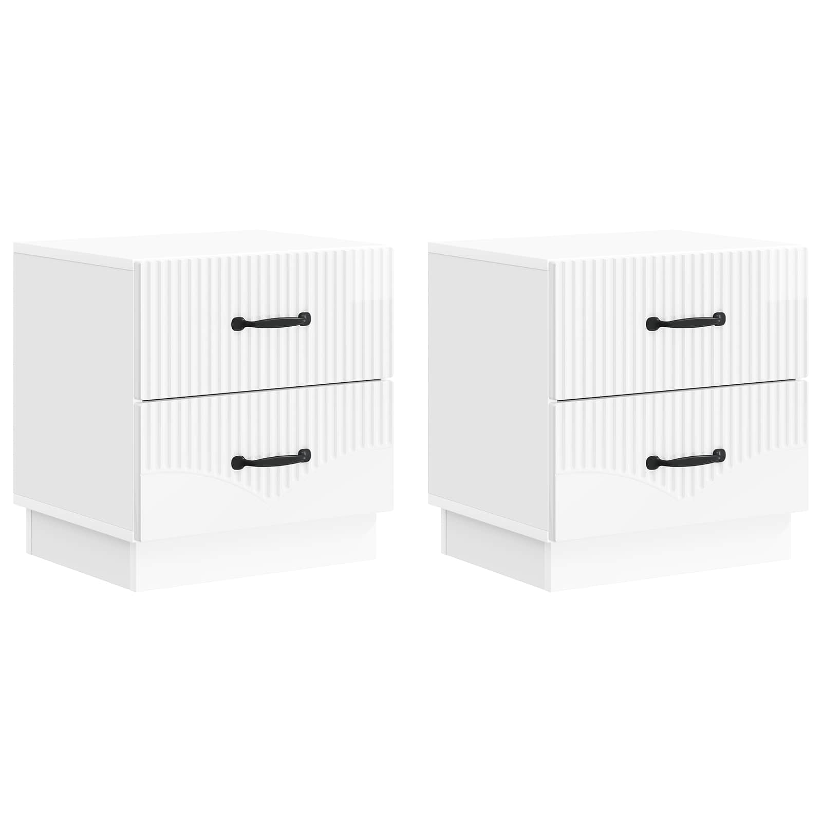 Armadio da Notte 2 pcs Bianco Lucido 43 x 34,5 x 44,5 cm | homemem39