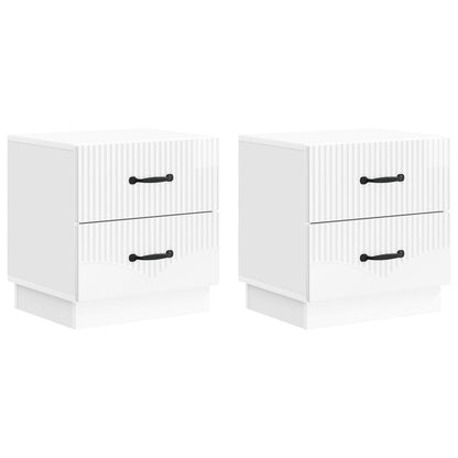 Armadio da Notte 2 pcs Bianco Lucido 43 x 34,5 x 44,5 cm | homemem39