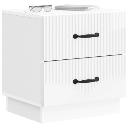 Armadio da Notte 2 pcs Bianco Lucido 43 x 34,5 x 44,5 cm | homemem39