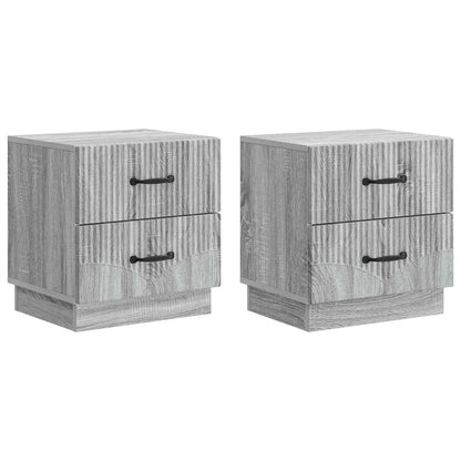 Armadio da Notte 2 pcs Grigio Sonoma 43 x 34,5 x 44,5 cm