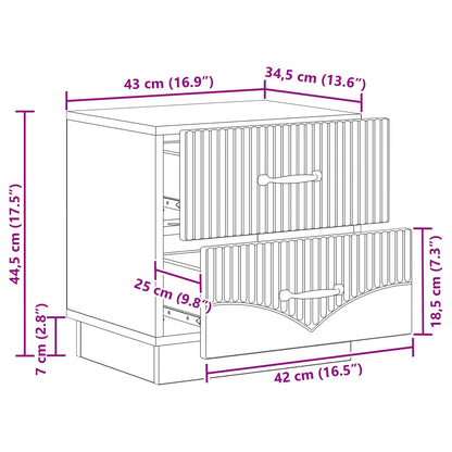 Armadio da Notte con cassetto Legno antico 43 x 34,5 x 44,5 cm | homemem39