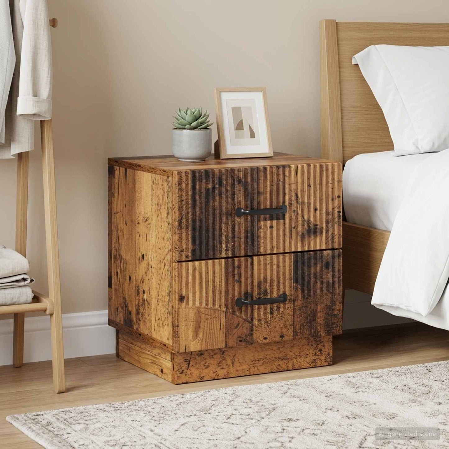Armadio da Notte 2 pz Legno antico 43 x 34,5 x 44,5 cm